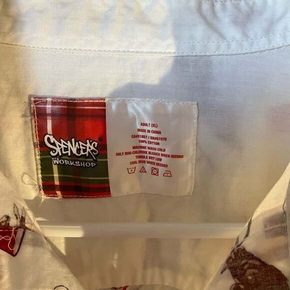 Deer Pong Christmas Buttonup!! XL - Picture 7 of 7